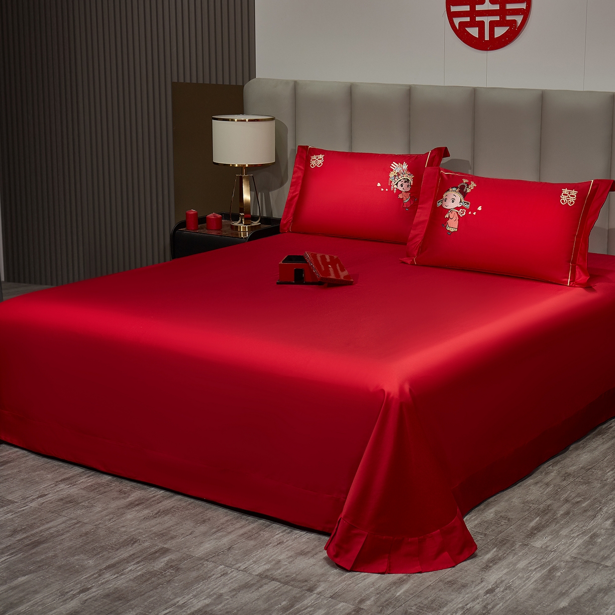 91家纺网 家纺一手货源 找家纺 浩情国际婚庆供货中心 2026新款100%全棉长绒棉纯棉婚庆四件套结婚刺绣六件套多件套长期供货 （提供买家秀） 永结同心