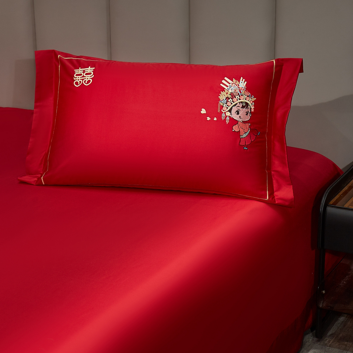 91家纺网 家纺一手货源 找家纺 浩情国际婚庆供货中心 2026新款100%全棉长绒棉纯棉婚庆四件套结婚刺绣六件套多件套长期供货 （提供买家秀） 永结同心