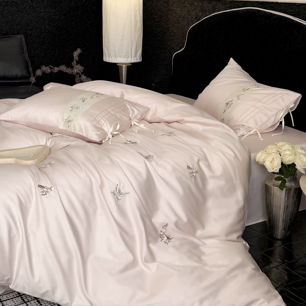 91家纺网 家纺一手货源 找家纺 （总）鹿班家居 2026新款100s长绒棉纯棉刺绣四件套-境花辞（标准会员-20元）