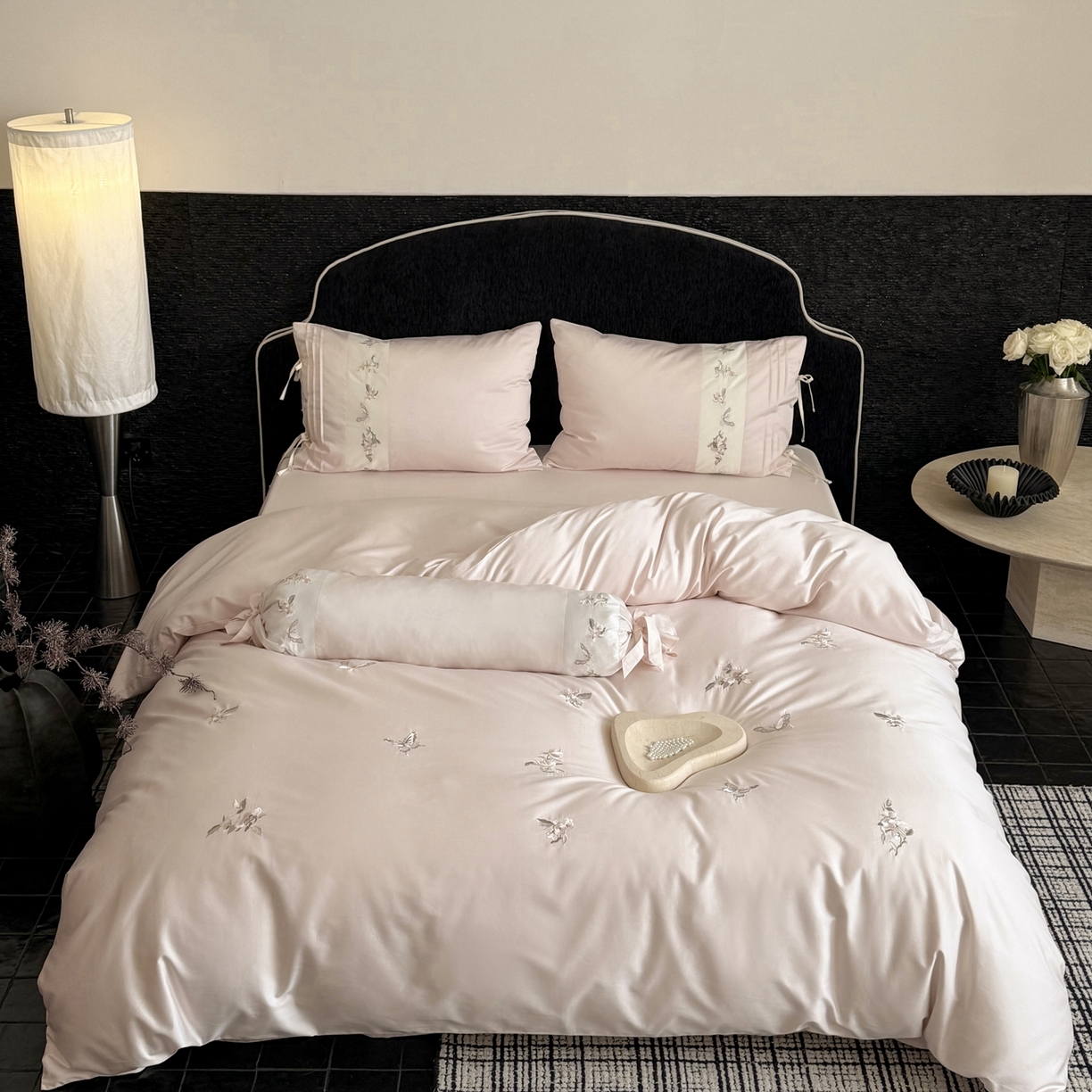 91家纺网 家纺一手货源 找家纺 （总）鹿班家居 2026新款100s长绒棉纯棉刺绣四件套-境花辞（标准会员-20元）