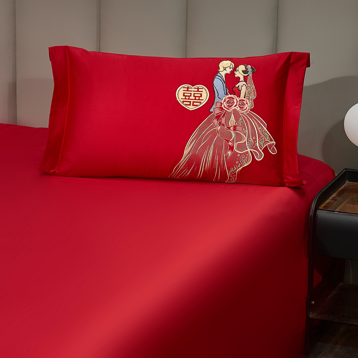 91家纺网 家纺一手货源 找家纺 浩情国际婚庆供货中心 2026新款100%全棉长绒棉纯棉婚庆四件套结婚刺绣六件套多件套长期供货 （提供买家秀） 爱的誓言