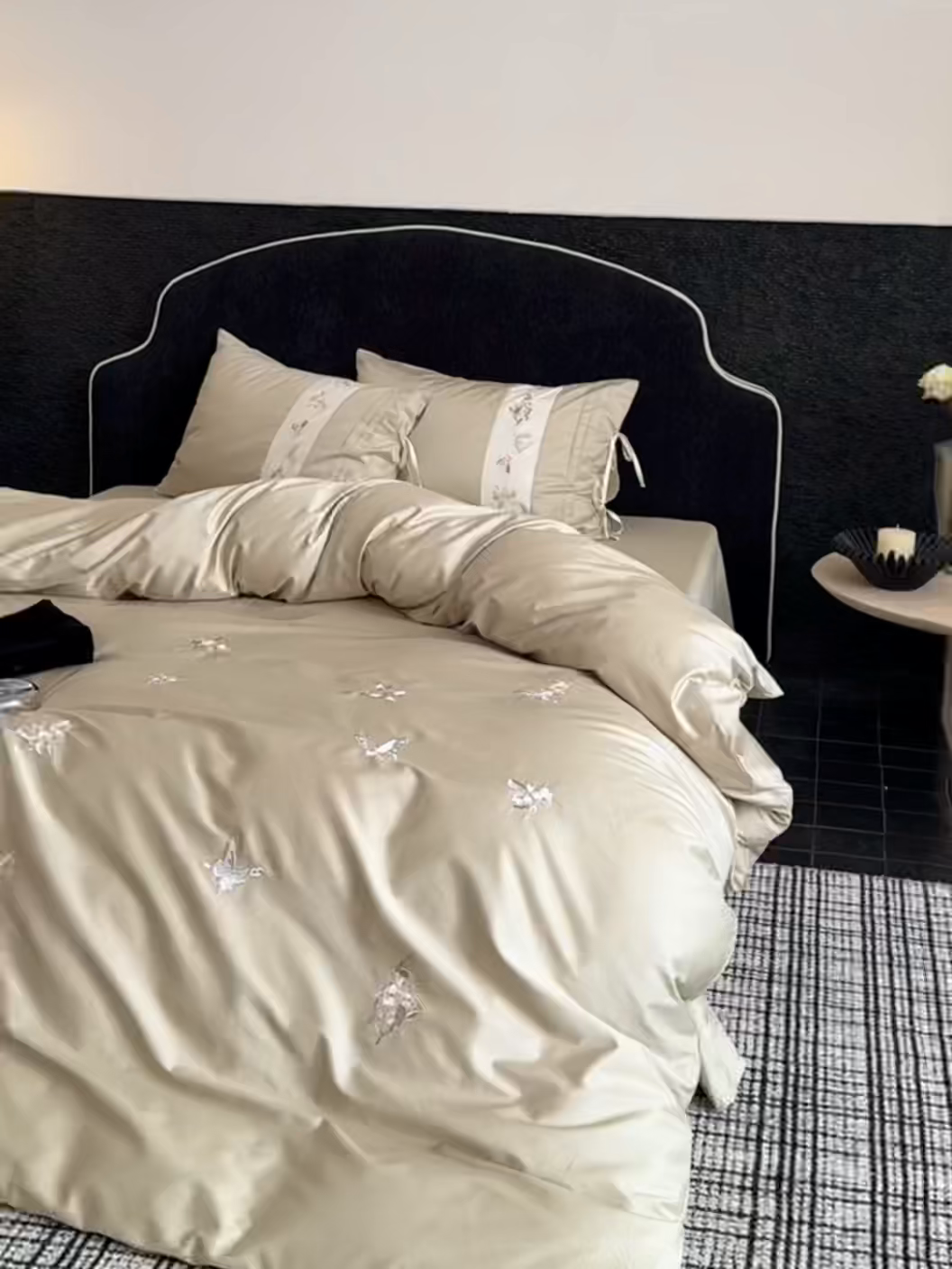 91家纺网 家纺一手货源 找家纺 鹿班家居 2026新款100s长绒棉纯棉刺绣四件套-境花辞（标准会员-20元） 境花辞-水绿