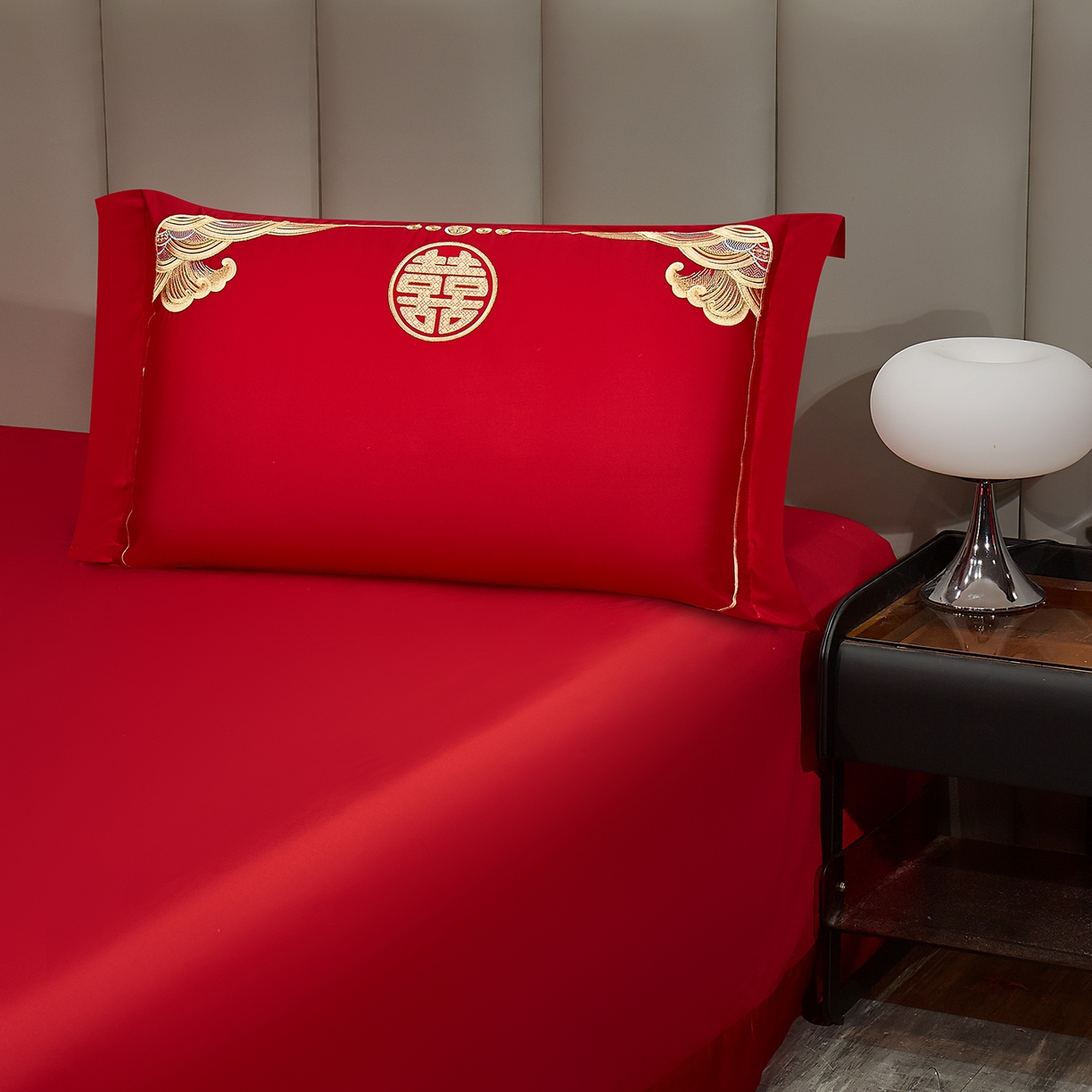 91家纺网 家纺一手货源 找家纺 浩情国际婚庆供货中心 2026新款100%全棉长绒棉纯棉婚庆四件套结婚刺绣六件套多件套长期供货 （提供买家秀） 婚庆盛典-金