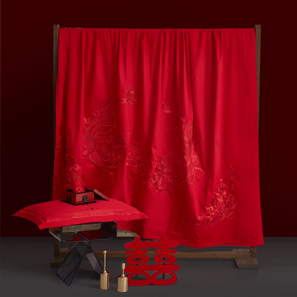 91家纺网 家纺一手货源 找家纺 浩情国际婚庆供货中心 2026新款100%全棉长绒棉纯棉婚庆四件套结婚刺绣六件套多件套长期供货 （提供买家秀） 龙凤相依