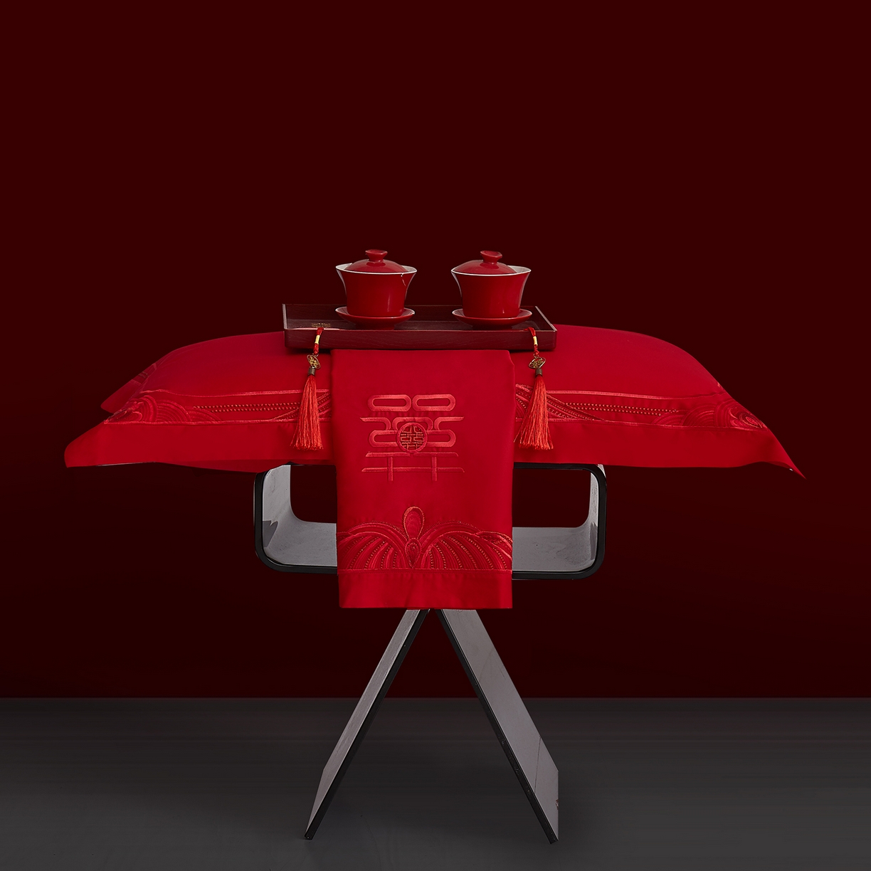 91家纺网 家纺一手货源 找家纺 浩情国际婚庆供货中心 2026新款100%全棉长绒棉纯棉婚庆四件套结婚刺绣六件套多件套长期供货 （提供买家秀） 龙凤相依