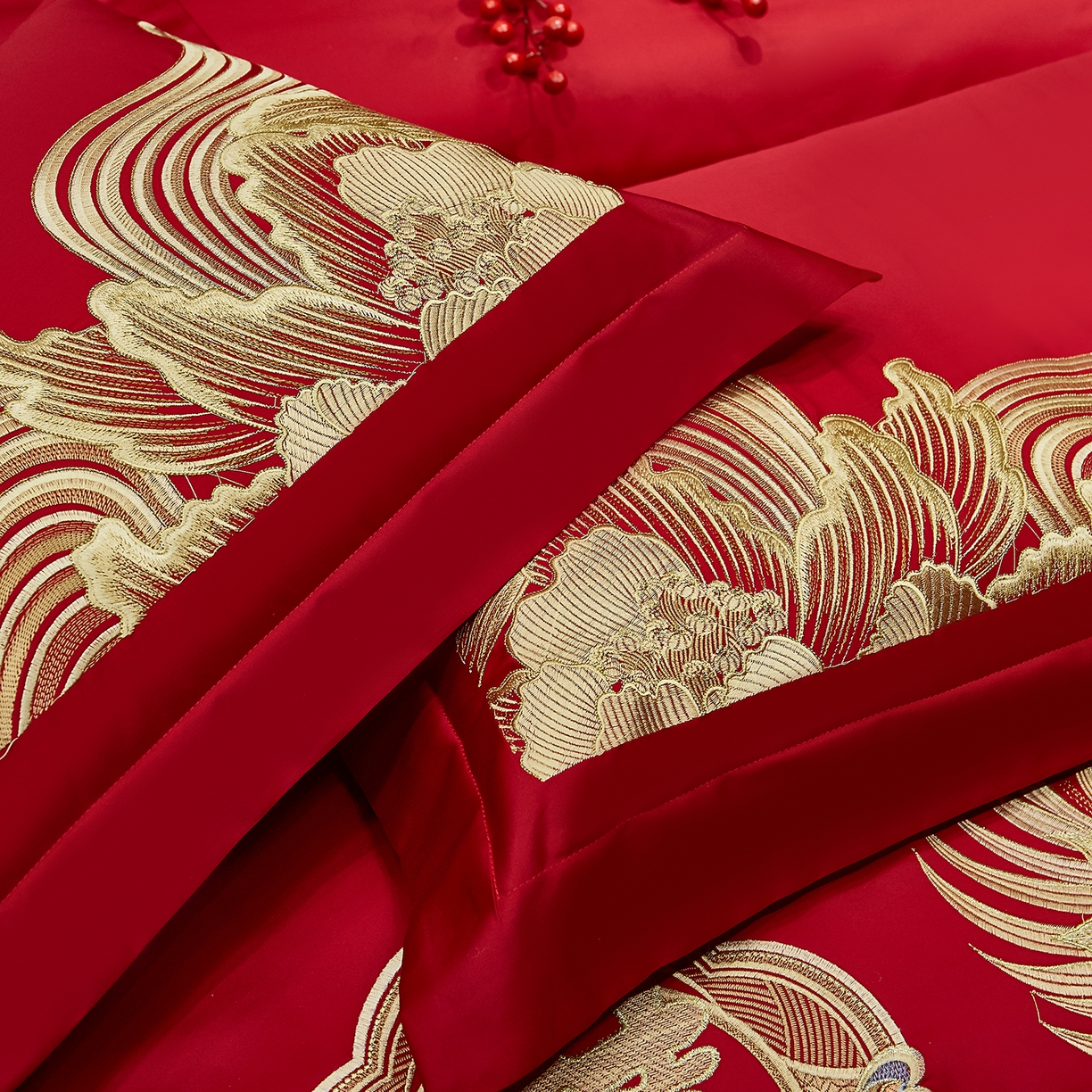 91家纺网 家纺一手货源 找家纺 浩情国际婚庆供货中心 2026新款100%全棉长绒棉纯棉婚庆四件套结婚刺绣六件套多件套长期供货 （提供买家秀） 龙腾盛世