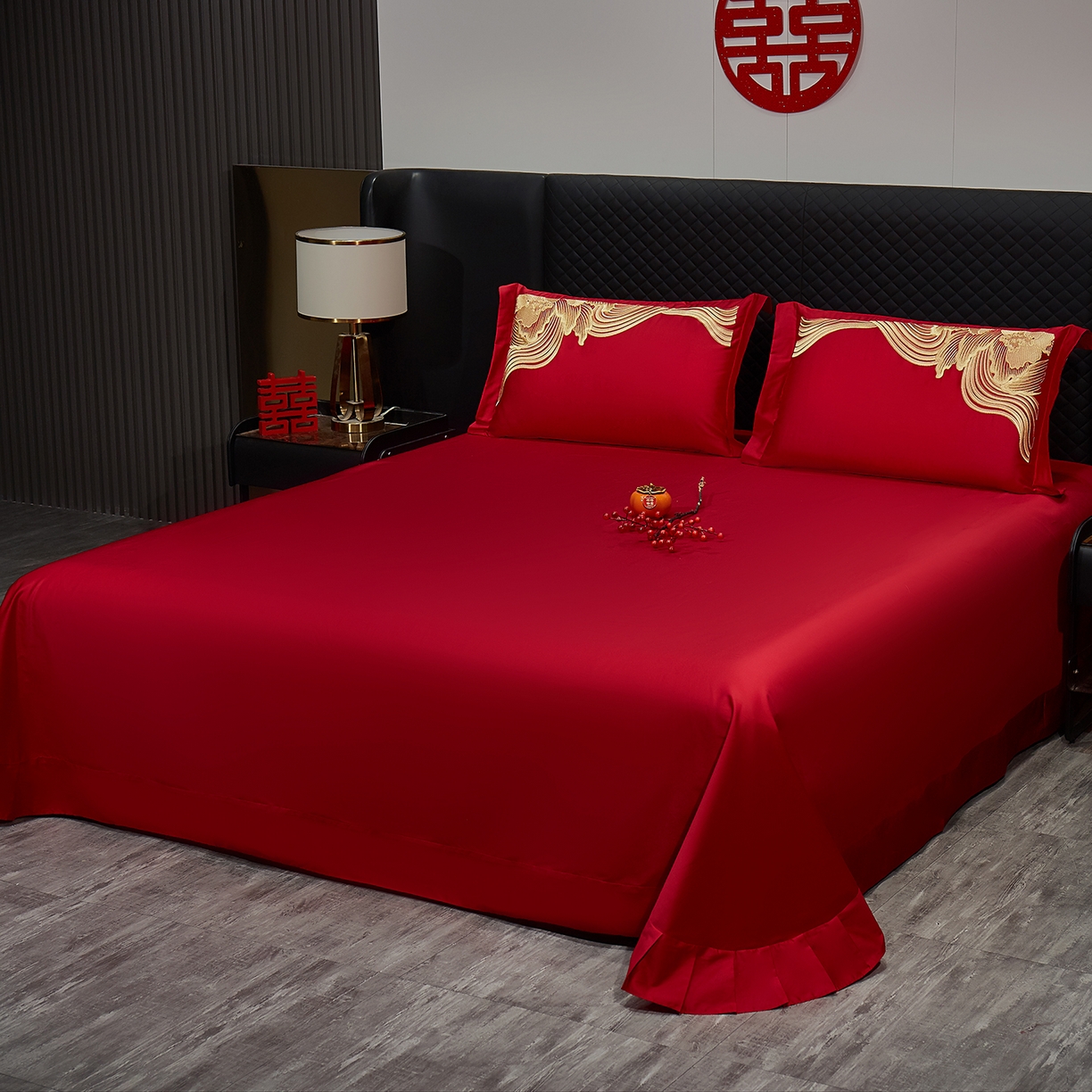 91家纺网 家纺一手货源 找家纺 浩情国际婚庆供货中心 2026新款100%全棉长绒棉纯棉婚庆四件套结婚刺绣六件套多件套长期供货 （提供买家秀） 龙腾盛世