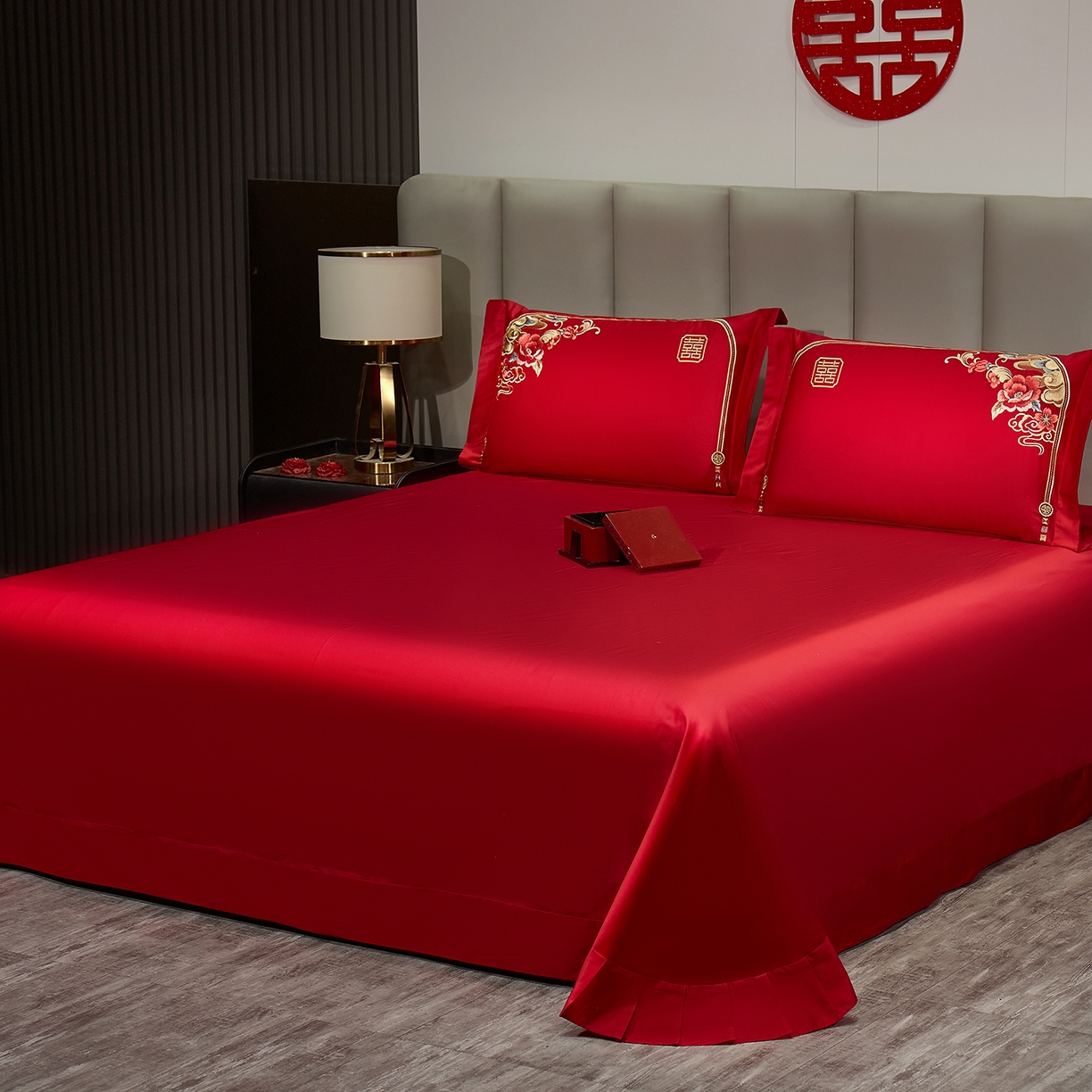 91家纺网 家纺一手货源 找家纺 浩情国际婚庆供货中心 2026新款100%全棉长绒棉纯棉婚庆四件套结婚刺绣六件套多件套长期供货 （提供买家秀） 荣华富贵-金