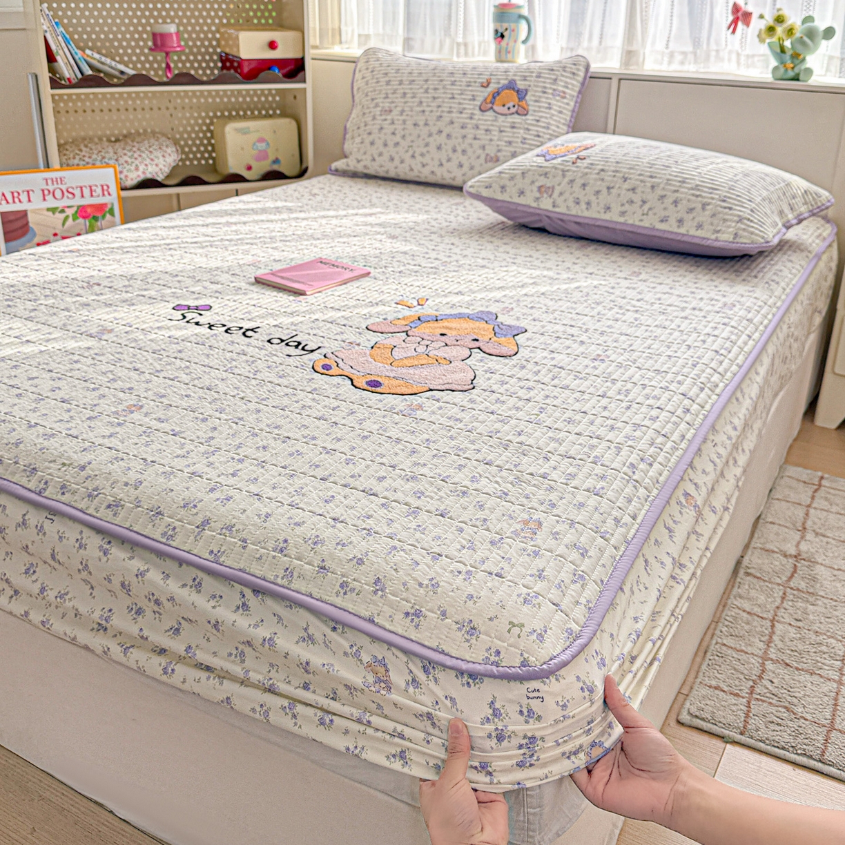 91家纺网 家纺一手货源 找家纺 （总）富米莱单品馆 2026新款古法仿棉毛巾绣夹棉床盖床垫床褥床笠-四季款系列