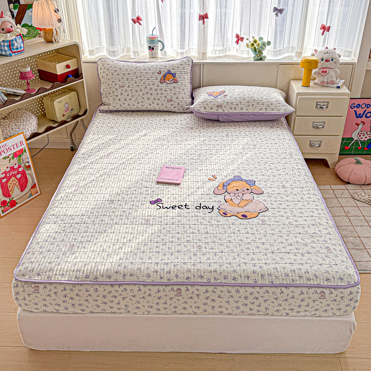 91家纺网 家纺一手货源 找家纺 （总）富米莱单品馆 2026新款古法仿棉毛巾绣夹棉床盖床垫床褥床笠-四季款系列