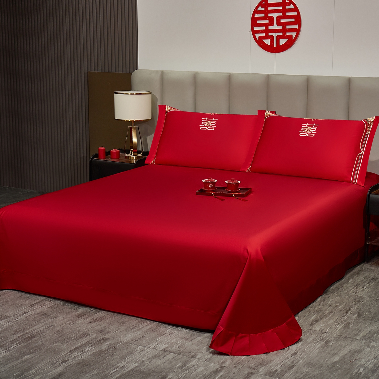 91家纺网 家纺一手货源 找家纺 浩情国际婚庆供货中心 2026新款100%全棉长绒棉纯棉婚庆四件套结婚刺绣六件套多件套长期供货 （提供买家秀） 喜迎龙凤