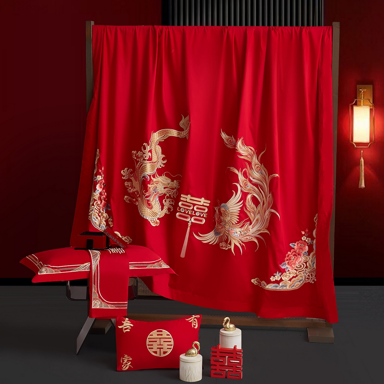 91家纺网 家纺一手货源 找家纺 浩情国际婚庆供货中心 2026新款100%全棉长绒棉纯棉婚庆四件套结婚刺绣六件套多件套长期供货 （提供买家秀） 喜迎龙凤