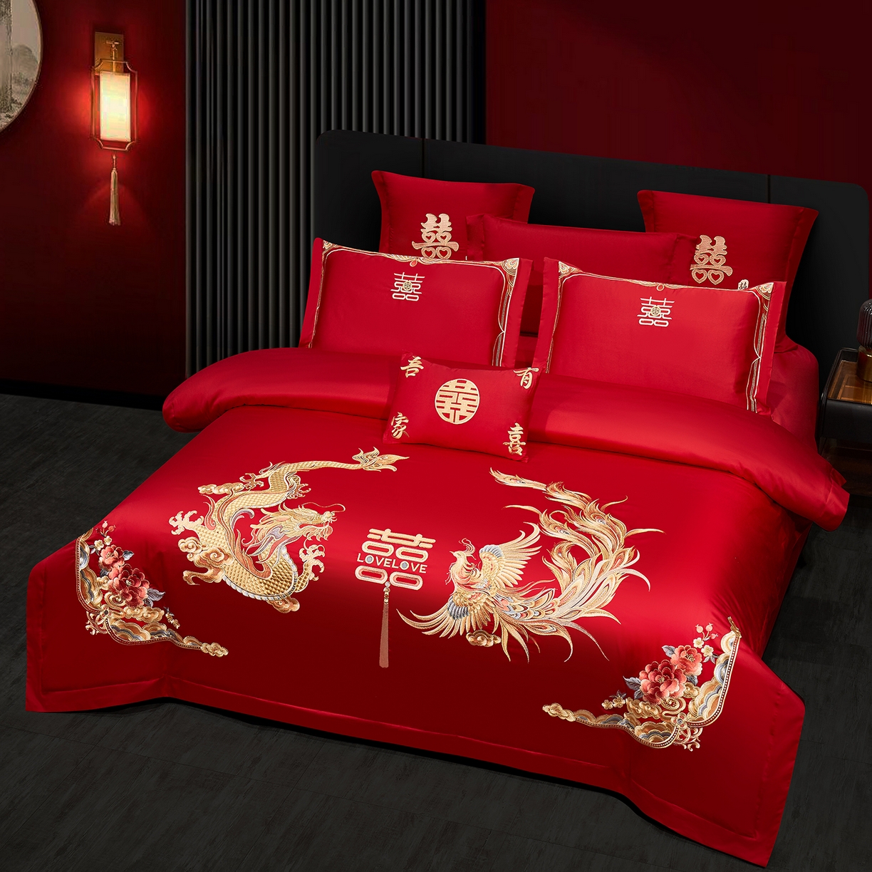 91家纺网 家纺一手货源 找家纺 浩情国际婚庆供货中心 2026新款100%全棉长绒棉纯棉婚庆四件套结婚刺绣六件套多件套长期供货 （提供买家秀） 喜迎龙凤