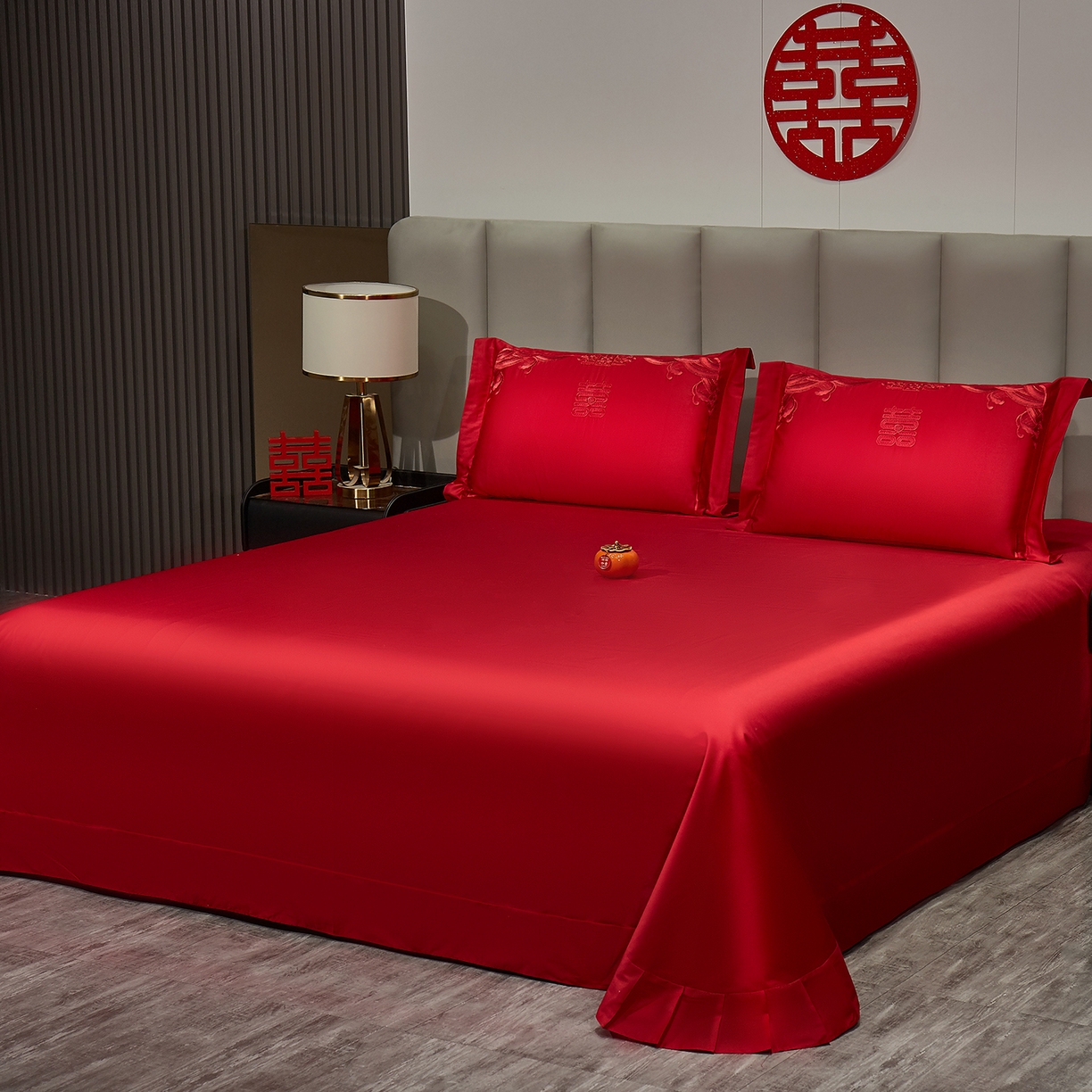 91家纺网 家纺一手货源 找家纺 浩情国际婚庆供货中心 2026新款100%全棉长绒棉纯棉婚庆四件套结婚刺绣六件套多件套长期供货 （提供买家秀） 囍上添花