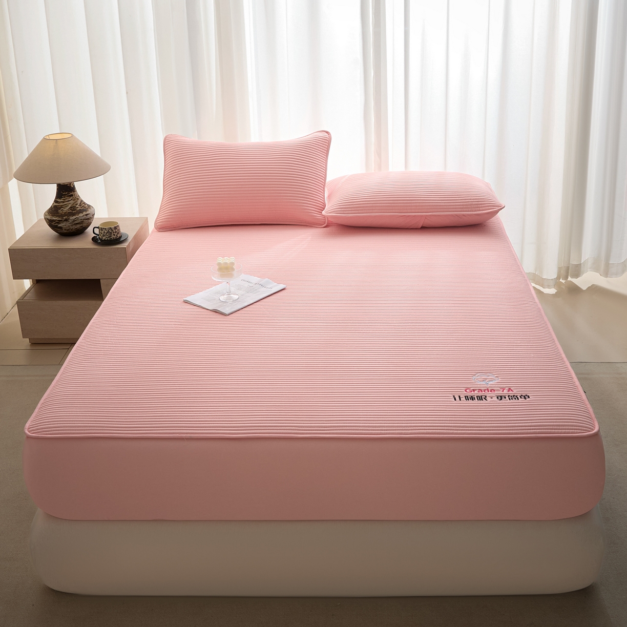 91家纺网 家纺一手货源 找家纺 芬晴家纺 2026新款知音全棉棉花床笠单品床笠床笠单件 知音-嫩粉