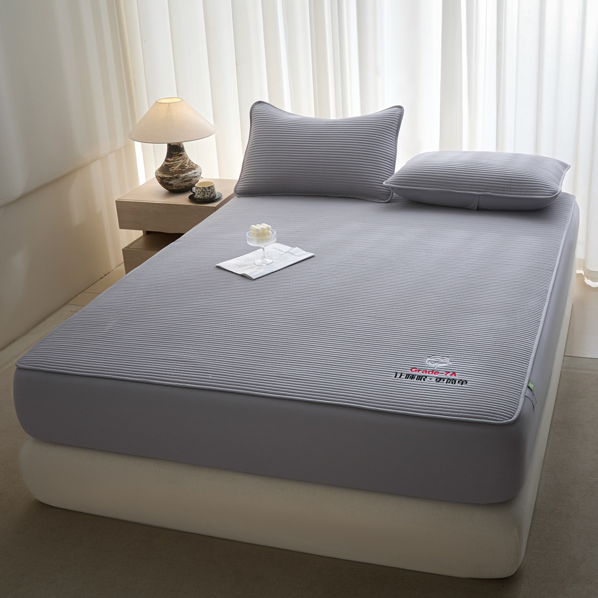 91家纺网 家纺一手货源 找家纺 芬晴家纺 2026新款知音全棉棉花床笠单品床笠床笠单件 知音-星灰