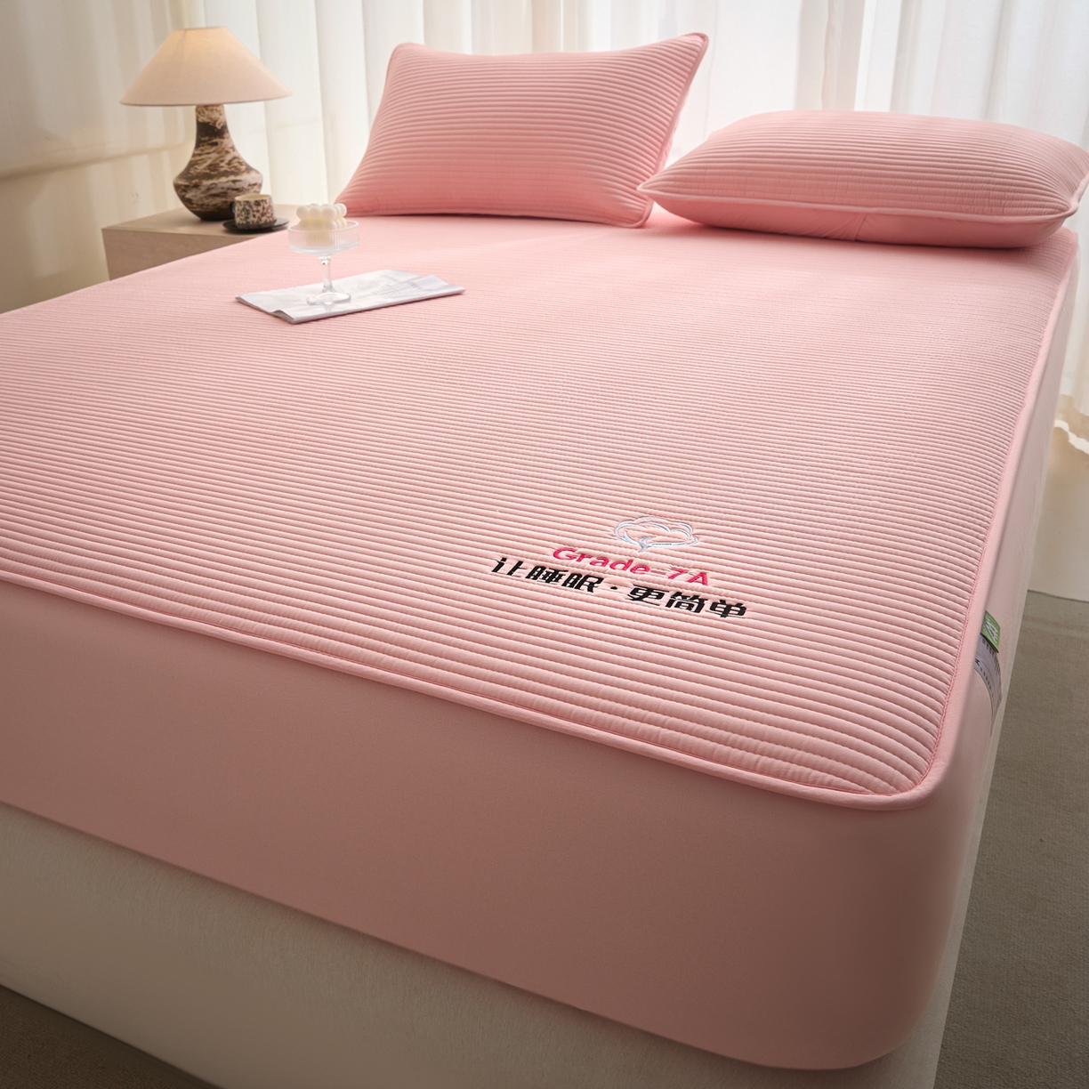 91家纺网 家纺一手货源 找家纺 芬晴家纺 2026新款知音全棉棉花床笠单品床笠床笠单件 知音-嫩粉