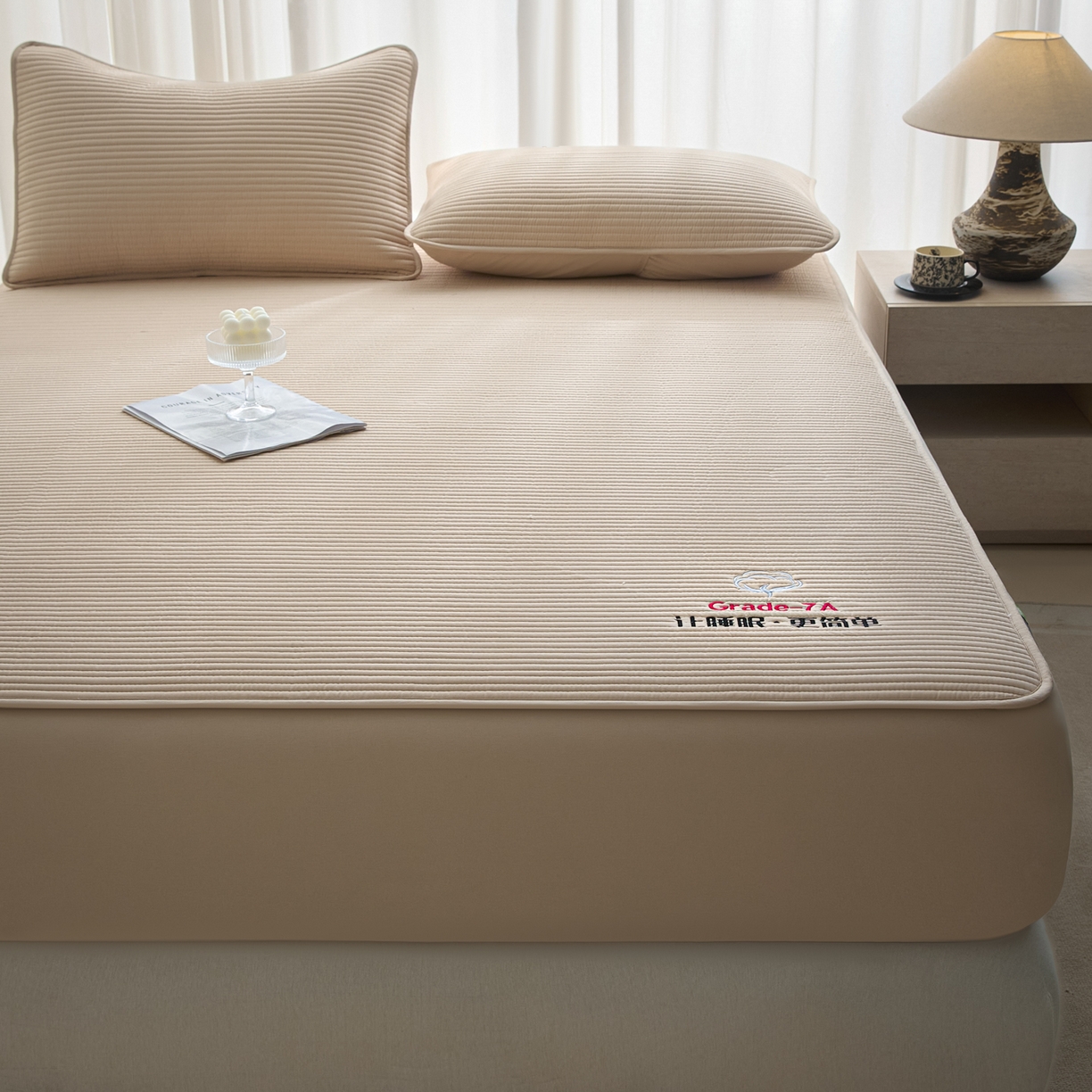 91家纺网 家纺一手货源 找家纺 芬晴家纺 2026新款知音全棉棉花床笠单品床笠床笠单件 知音-浅卡