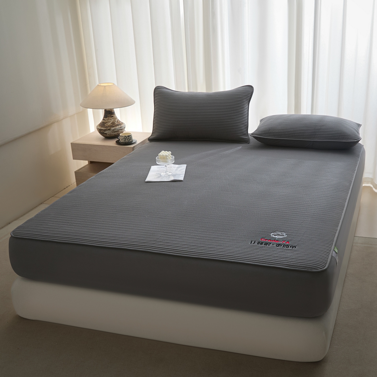 91家纺网 家纺一手货源 找家纺 芬晴家纺 2026新款知音全棉棉花床笠单品床笠床笠单件 知音-岩灰