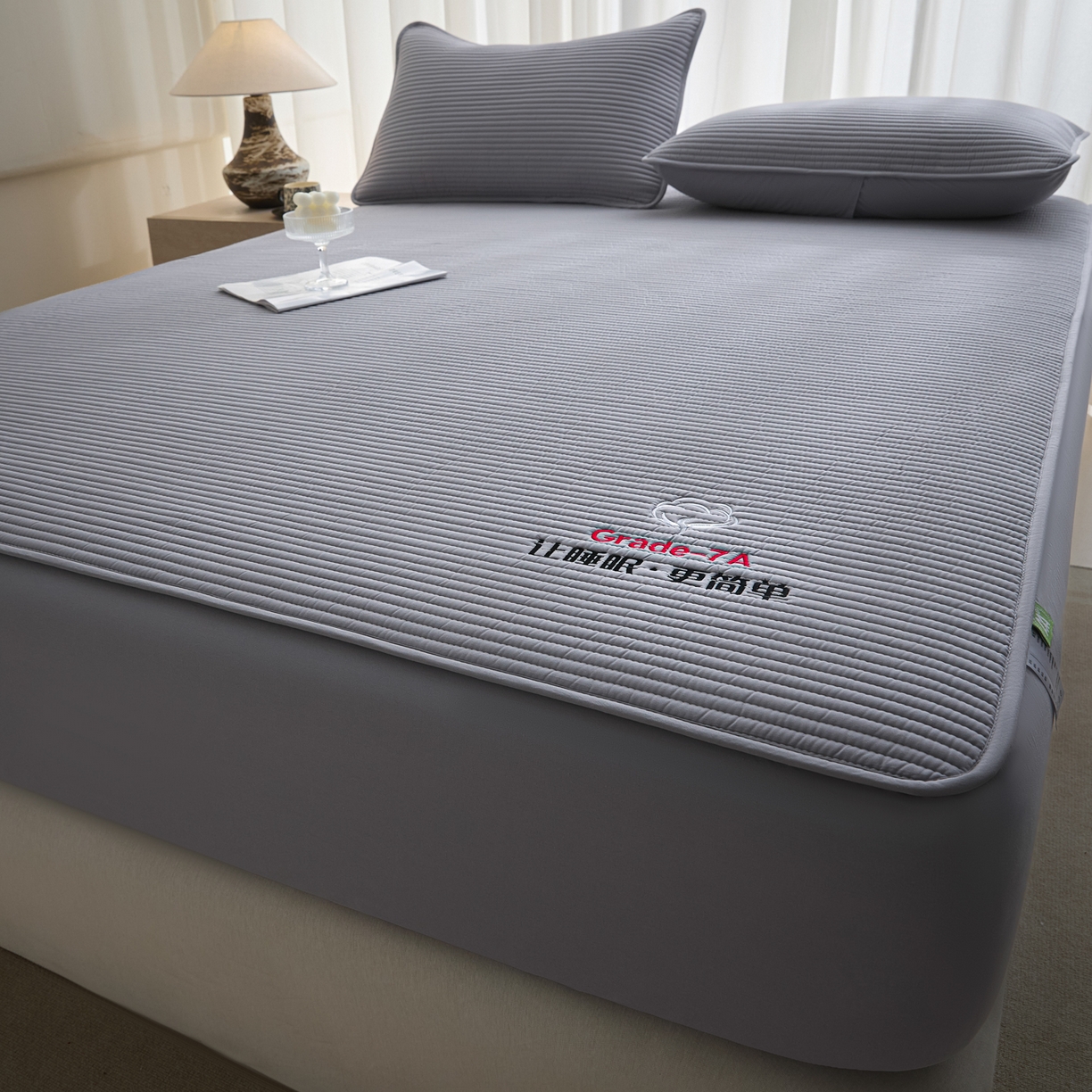 91家纺网 家纺一手货源 找家纺 芬晴家纺 2026新款知音全棉棉花床笠单品床笠床笠单件 知音-星灰