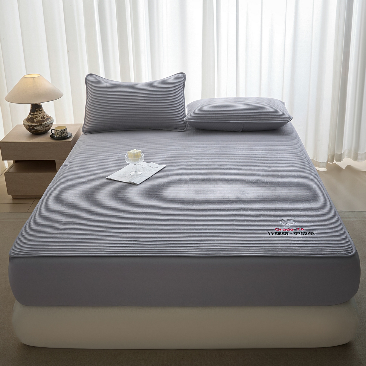 91家纺网 家纺一手货源 找家纺 芬晴家纺 2026新款知音全棉棉花床笠单品床笠床笠单件 知音-星灰