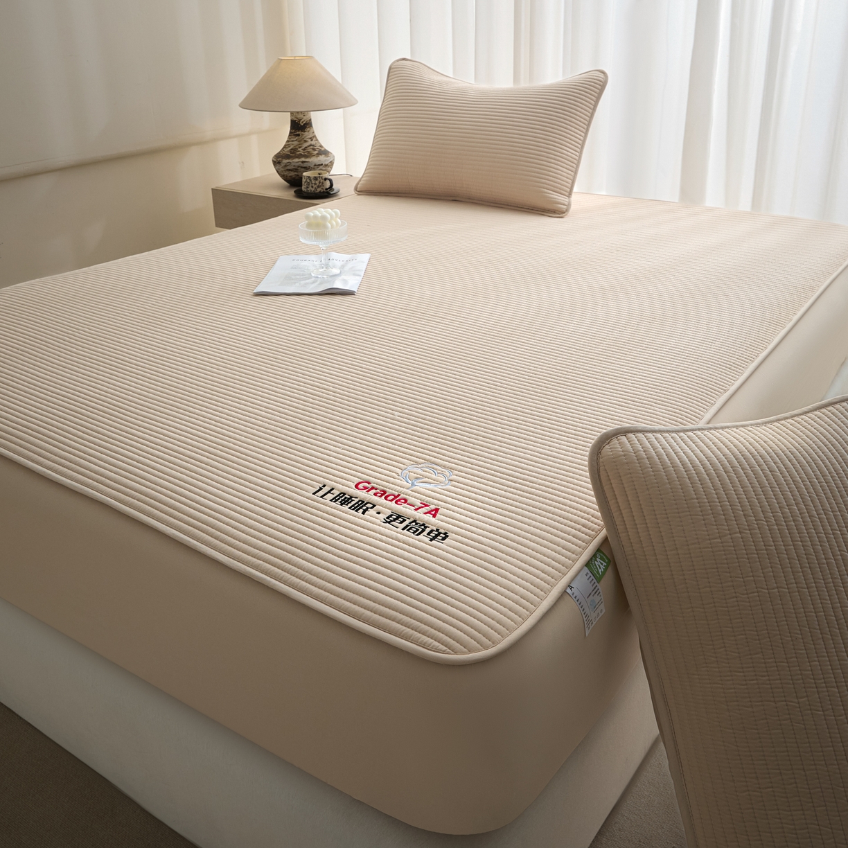 91家纺网 家纺一手货源 找家纺 芬晴家纺 2026新款知音全棉棉花床笠单品床笠床笠单件 知音-浅卡