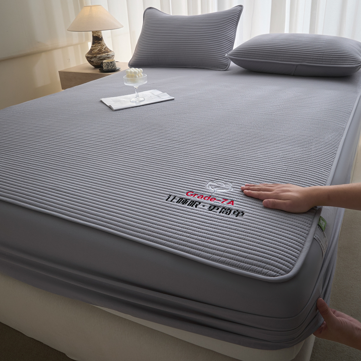 91家纺网 家纺一手货源 找家纺 芬晴家纺 2026新款知音全棉棉花床笠单品床笠床笠单件 知音-星灰