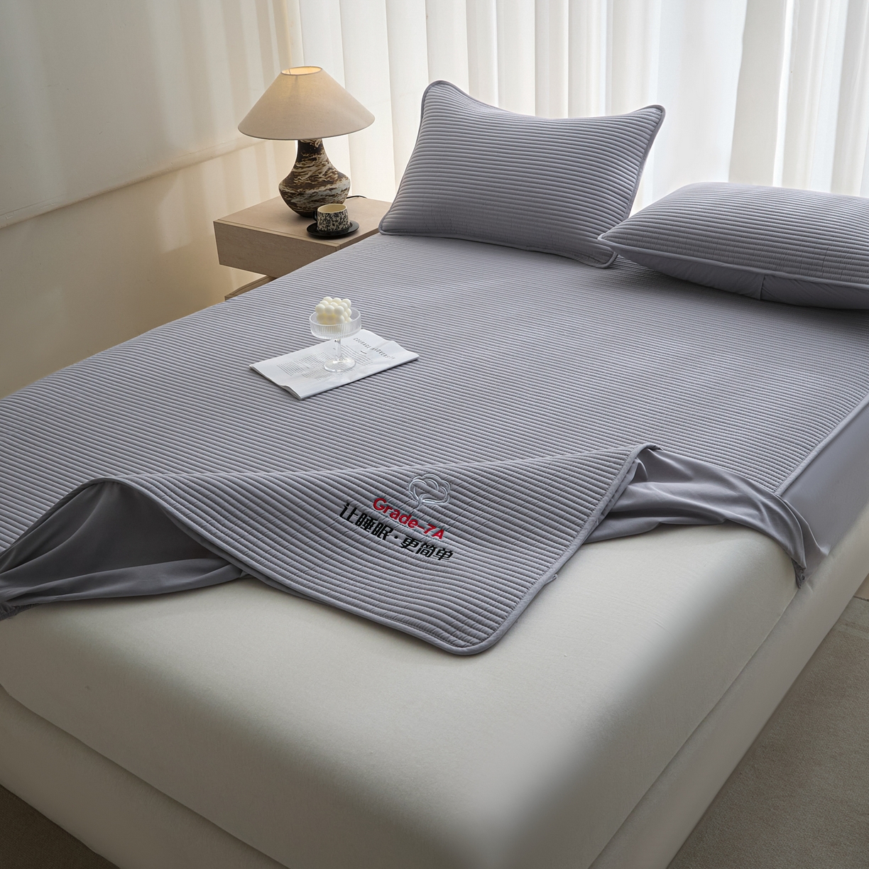 91家纺网 家纺一手货源 找家纺 芬晴家纺 2026新款知音全棉棉花床笠单品床笠床笠单件 知音-星灰