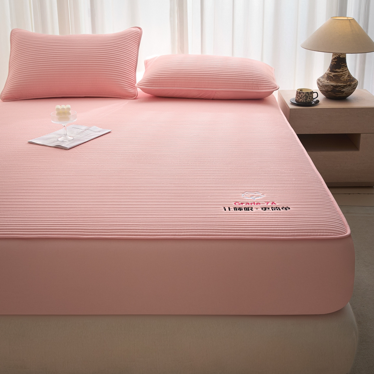 91家纺网 家纺一手货源 找家纺 芬晴家纺 2026新款知音全棉棉花床笠单品床笠床笠单件 知音-嫩粉