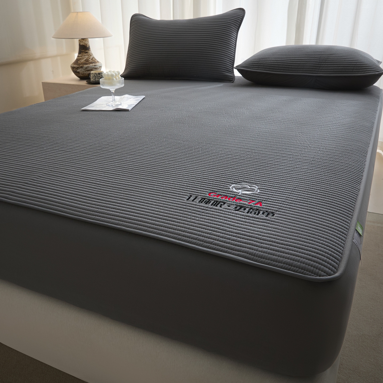 91家纺网 家纺一手货源 找家纺 芬晴家纺 2026新款知音全棉棉花床笠单品床笠床笠单件 知音-岩灰