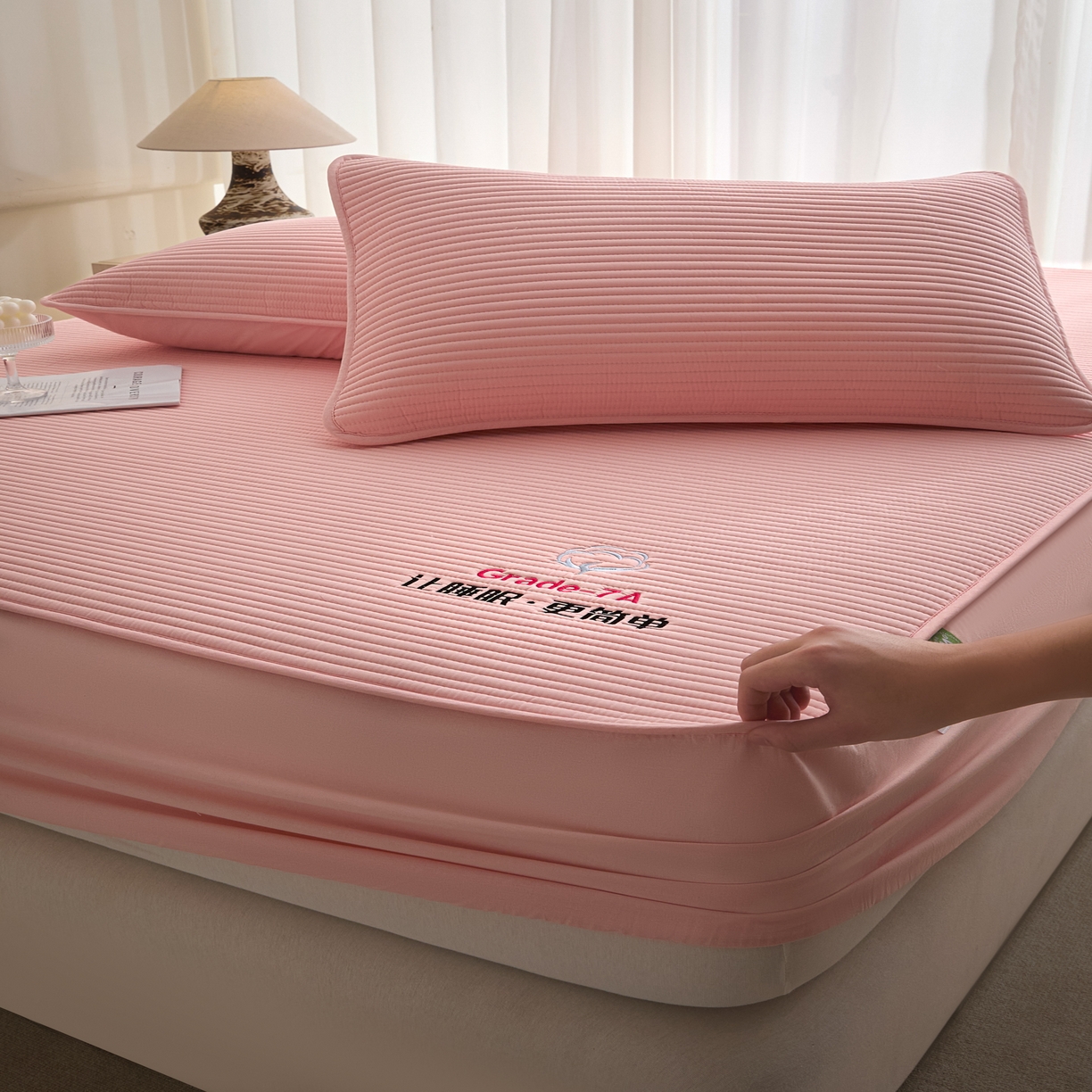 91家纺网 家纺一手货源 找家纺 芬晴家纺 2026新款知音全棉棉花床笠单品床笠床笠单件 知音-嫩粉