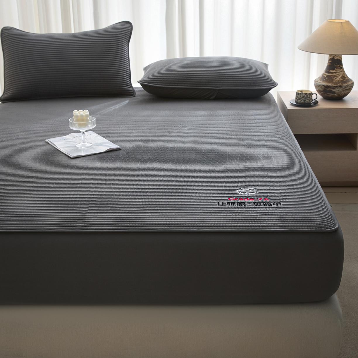 91家纺网 家纺一手货源 找家纺 芬晴家纺 2026新款知音全棉棉花床笠单品床笠床笠单件 知音-岩灰