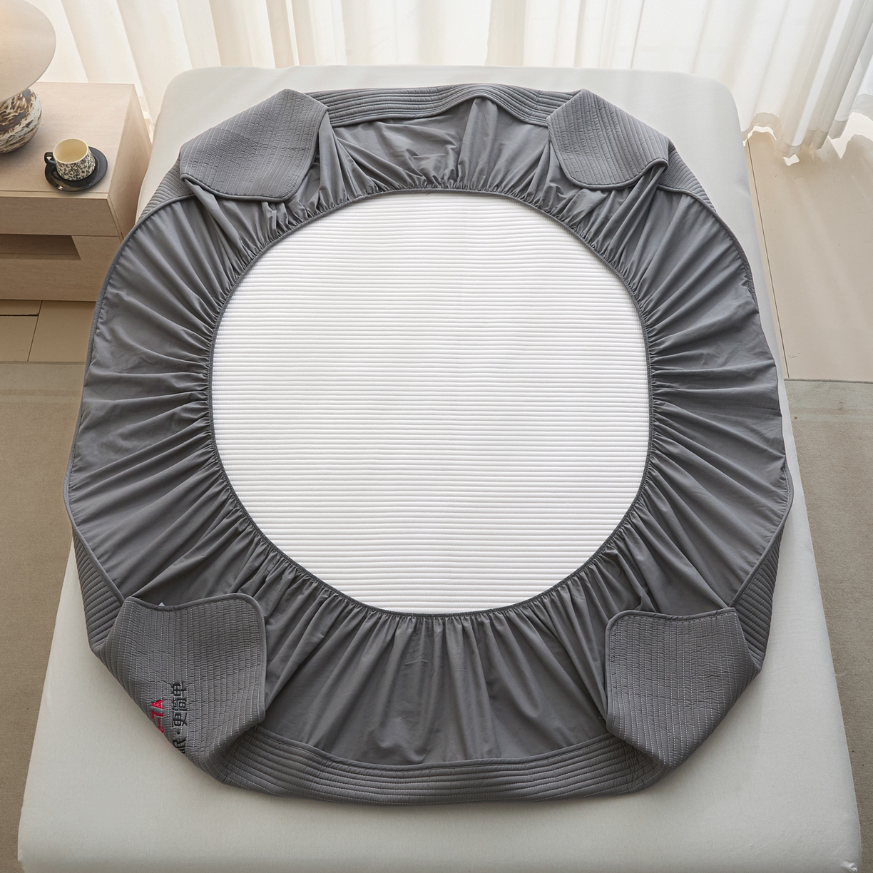 91家纺网 家纺一手货源 找家纺 芬晴家纺 2026新款知音全棉棉花床笠单品床笠床笠单件 知音-岩灰