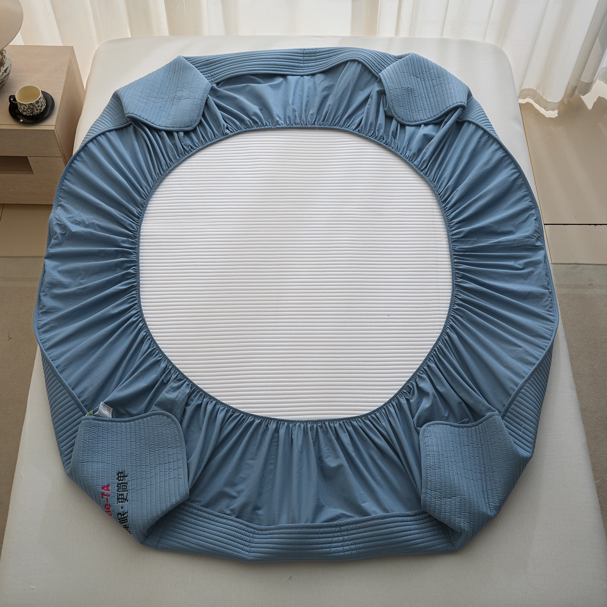 91家纺网 家纺一手货源 找家纺 芬晴家纺 2026新款知音全棉棉花床笠单品床笠床笠单件 知音-雾蓝