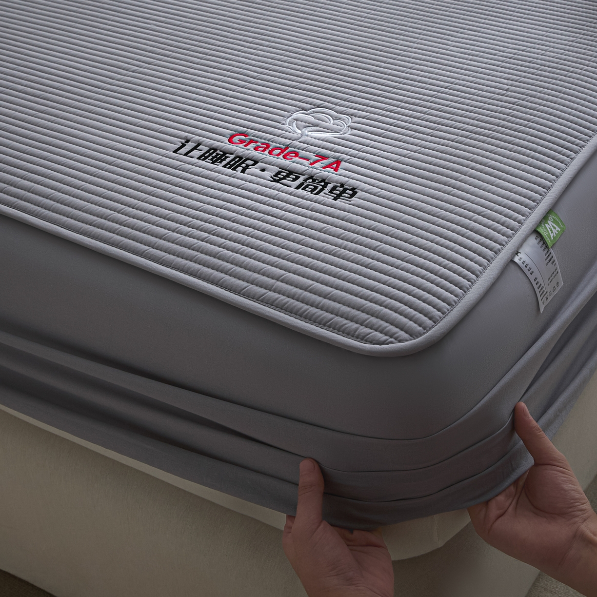 91家纺网 家纺一手货源 找家纺 芬晴家纺 2026新款知音全棉棉花床笠单品床笠床笠单件 知音-星灰