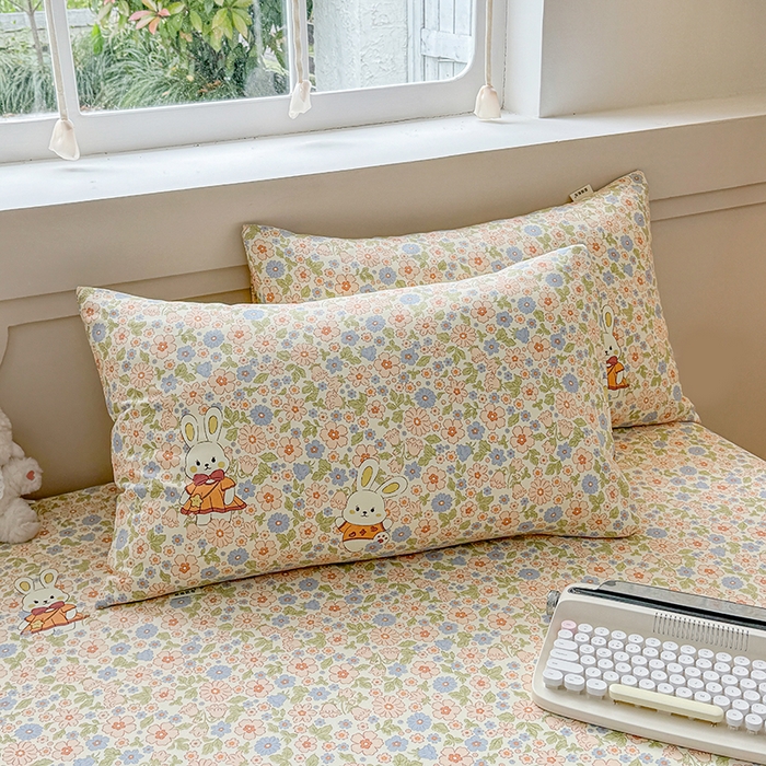 91家纺网 家纺一手货源 找家纺 爱彼家纺 2026新升级细沙工艺款亲肤柔软老粗布床单凉席席子春夏热门款-直播热卖 繁花兔影