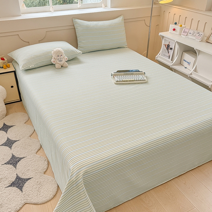 91家纺网 家纺一手货源 找家纺 爱彼家纺 2026新升级细沙工艺款亲肤柔软老粗布床单凉席席子春夏热门款-直播热卖 北望