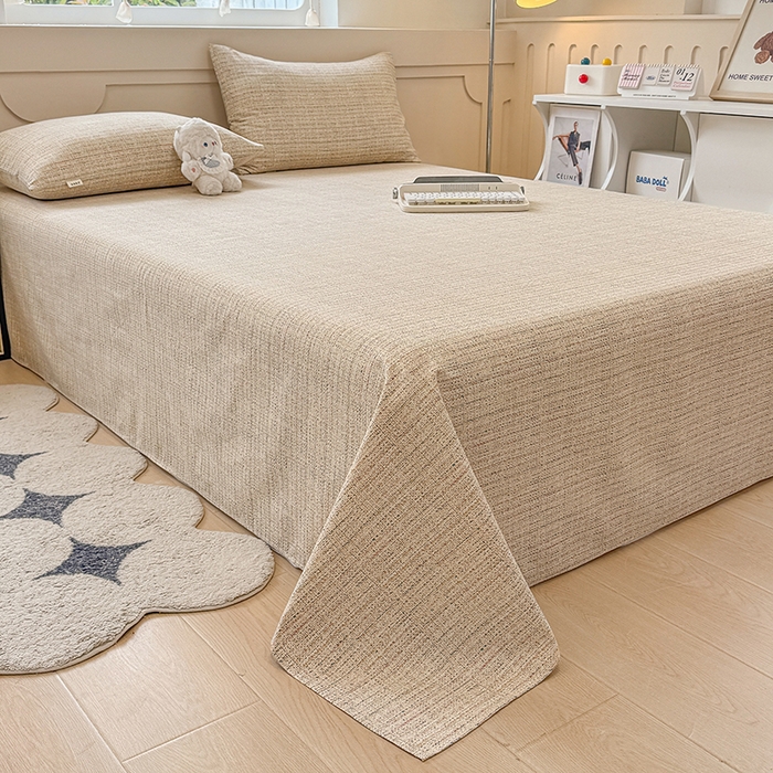 91家纺网 家纺一手货源 找家纺 爱彼家纺 2026新升级细沙工艺款亲肤柔软老粗布床单凉席席子春夏热门款-直播热卖 明沙