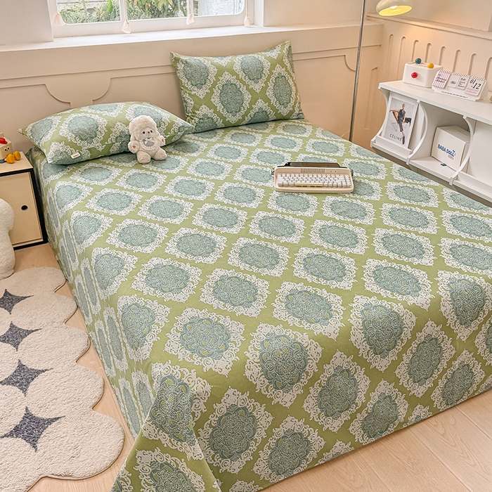 91家纺网 家纺一手货源 找家纺 爱彼家纺 2026新升级细沙工艺款亲肤柔软老粗布床单凉席席子春夏热门款-直播热卖 欧式灰