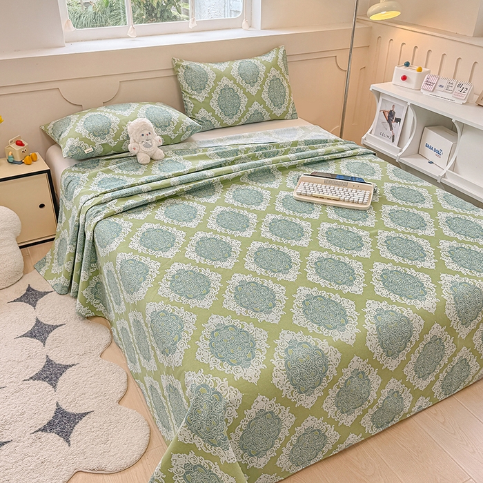 91家纺网 家纺一手货源 找家纺 爱彼家纺 2026新升级细沙工艺款亲肤柔软老粗布床单凉席席子春夏热门款-直播热卖 欧式灰