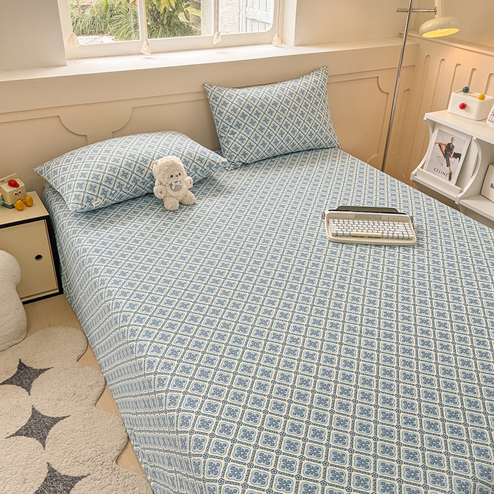 91家纺网 家纺一手货源 找家纺 爱彼家纺 2026新升级细沙工艺款亲肤柔软老粗布床单凉席席子春夏热门款-直播热卖 星格