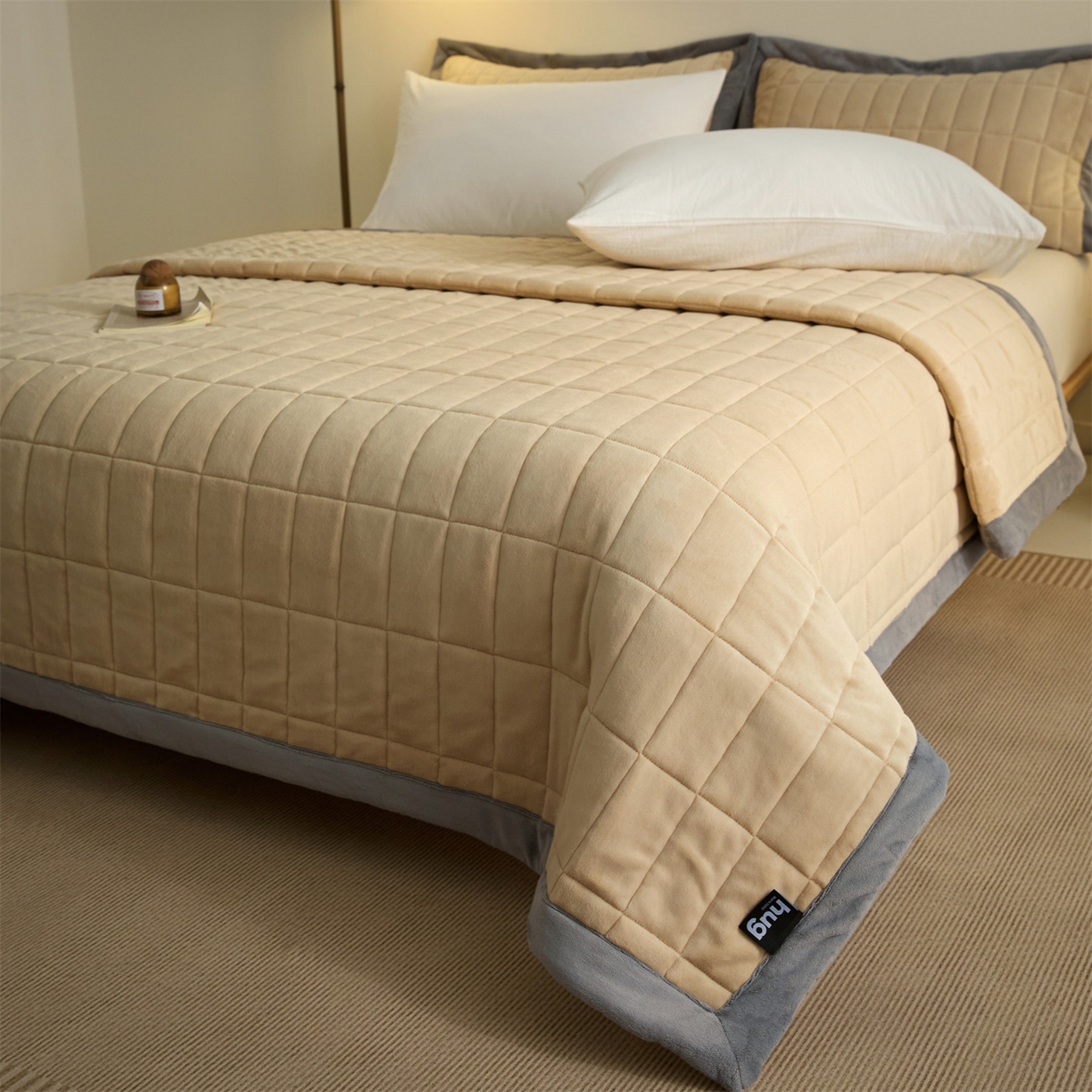 91家纺网 家纺一手货源 找家纺 （总）盛秋家纺 2026新款A类牛奶绒夹棉床盖