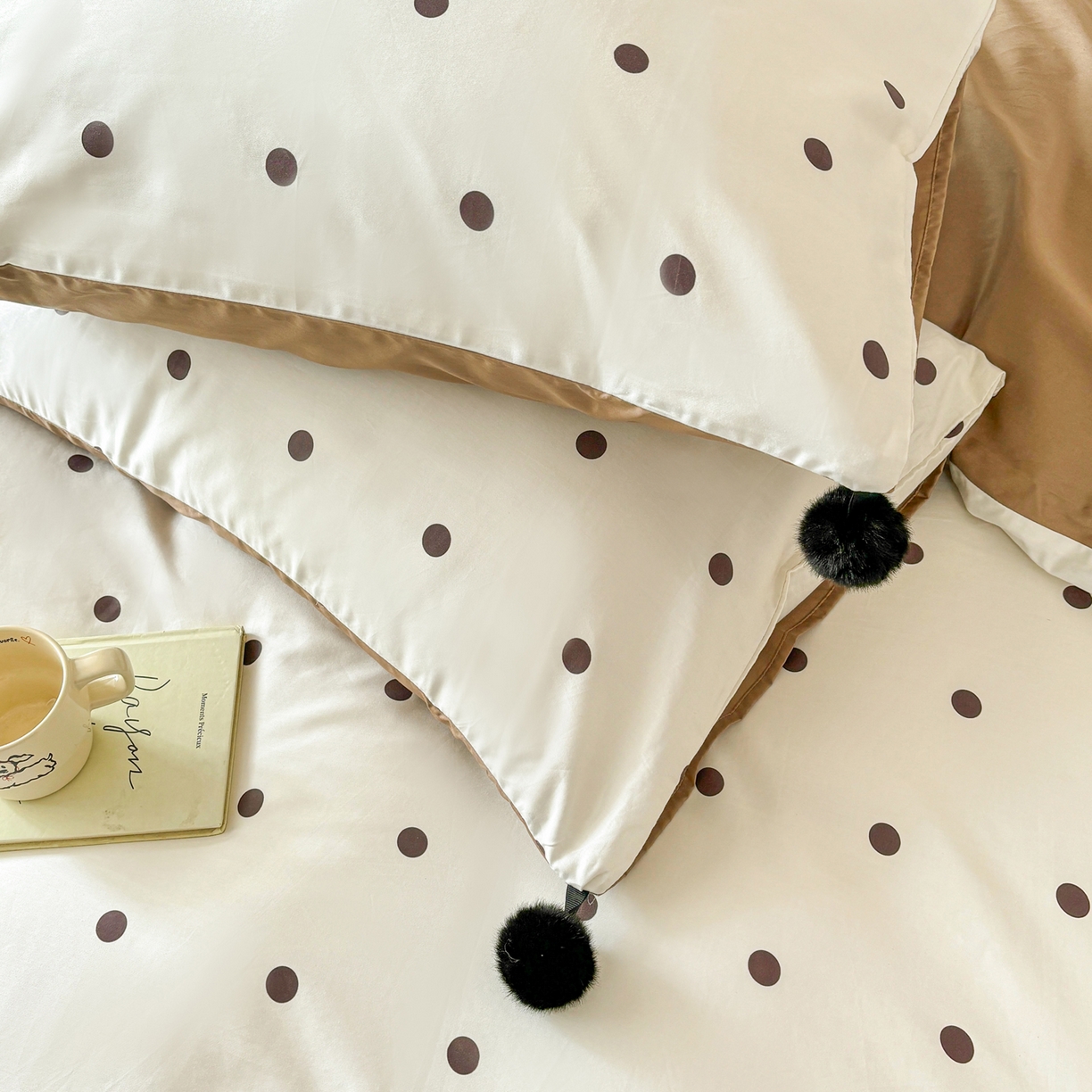 91家纺网 家纺一手货源 找家纺 （总）雅居纺家纺 2026新款50长绒棉波点球球四件套