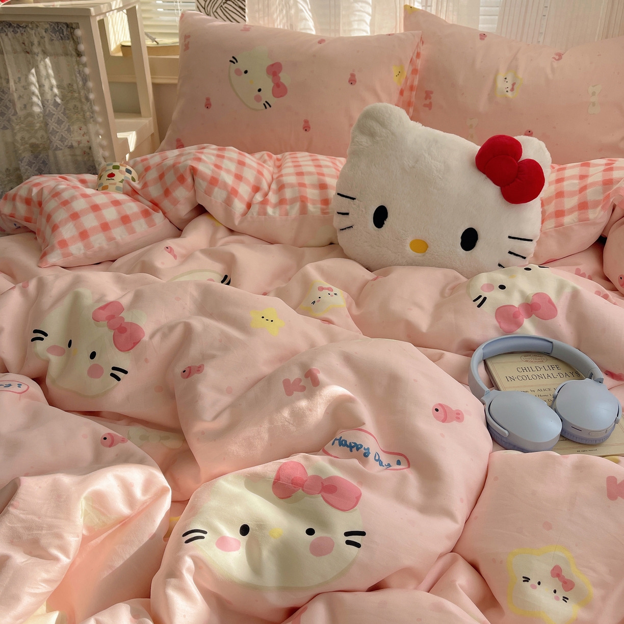 91家纺网 家纺一手货源 找家纺 （总）雅居纺家纺 2026新款全棉卡通印花可爱小猫四件套