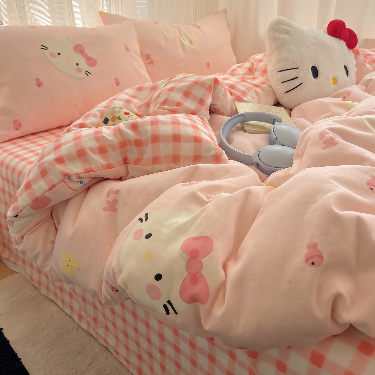 91家纺网 家纺一手货源 找家纺 （总）雅居纺家纺 2026新款全棉卡通印花可爱小猫四件套