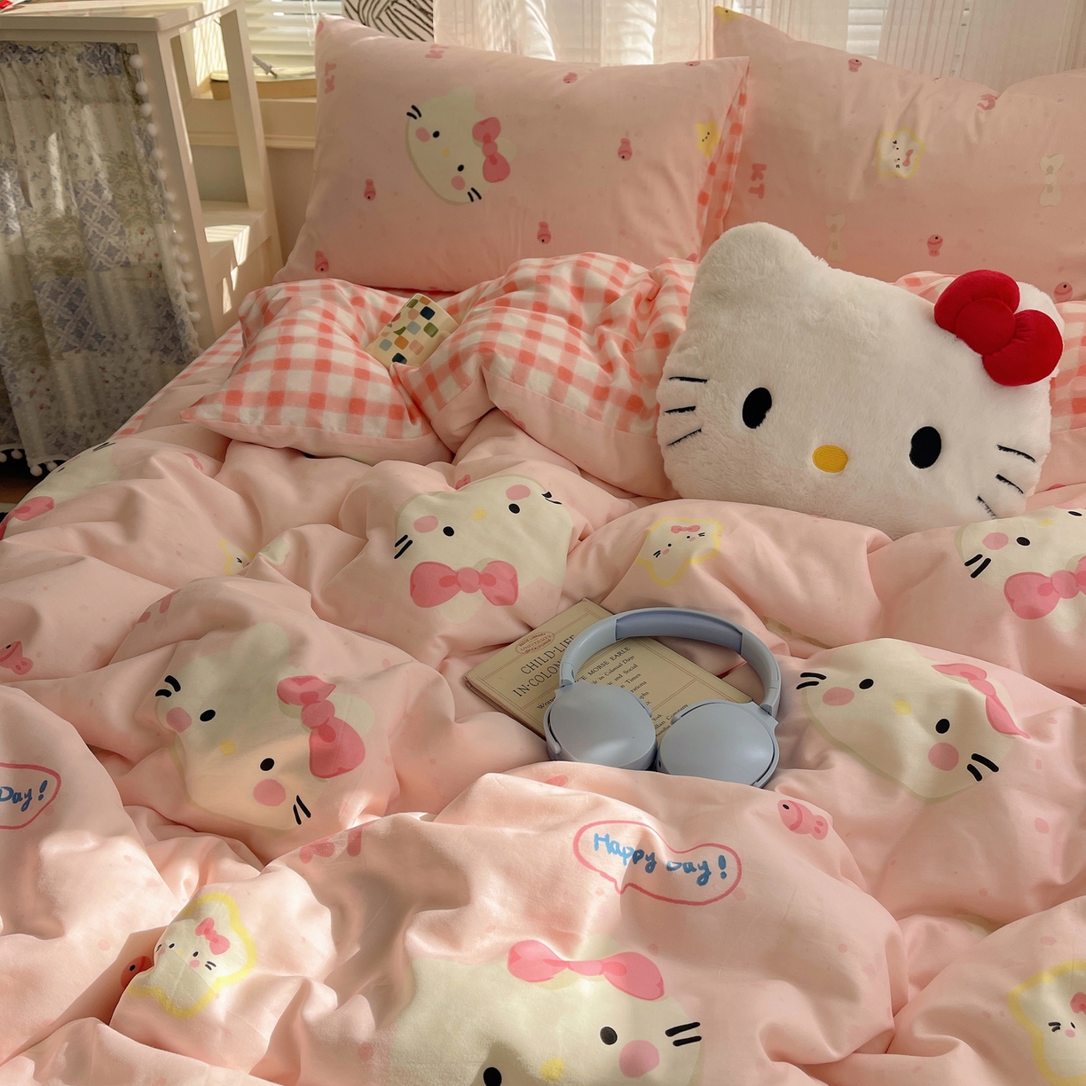 91家纺网 家纺一手货源 找家纺 （总）雅居纺家纺 2026新款全棉卡通印花可爱小猫四件套