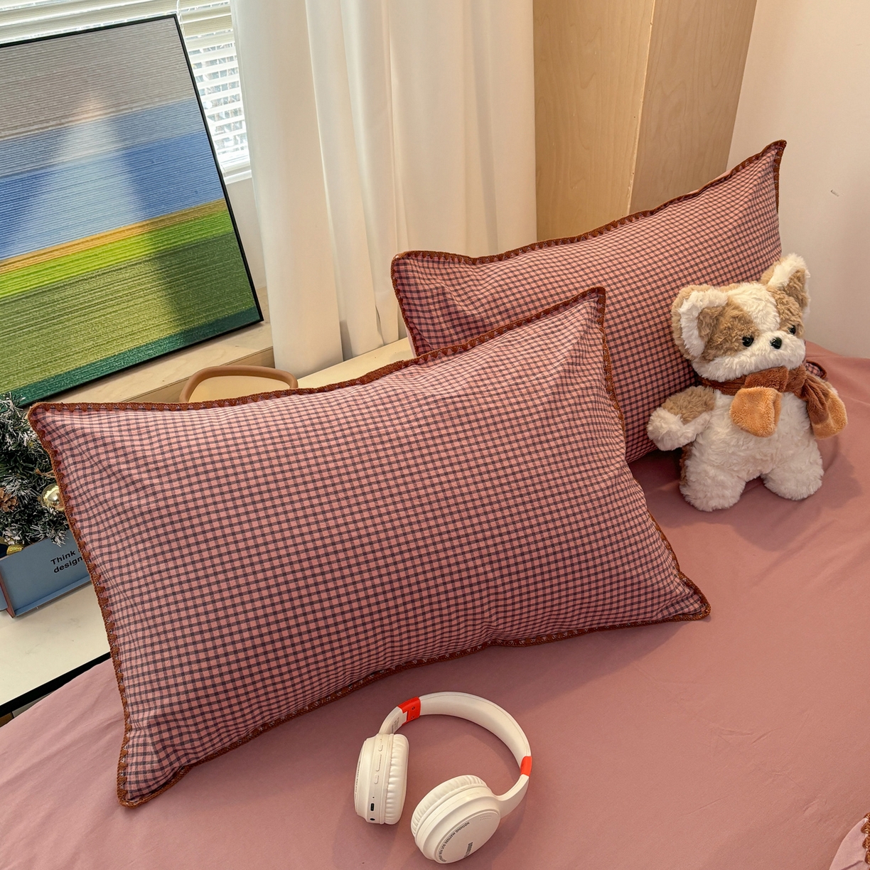 91家纺网 家纺一手货源 找家纺 （总）雅居纺家纺 2026新款全棉色织水洗棉贝壳边四件套