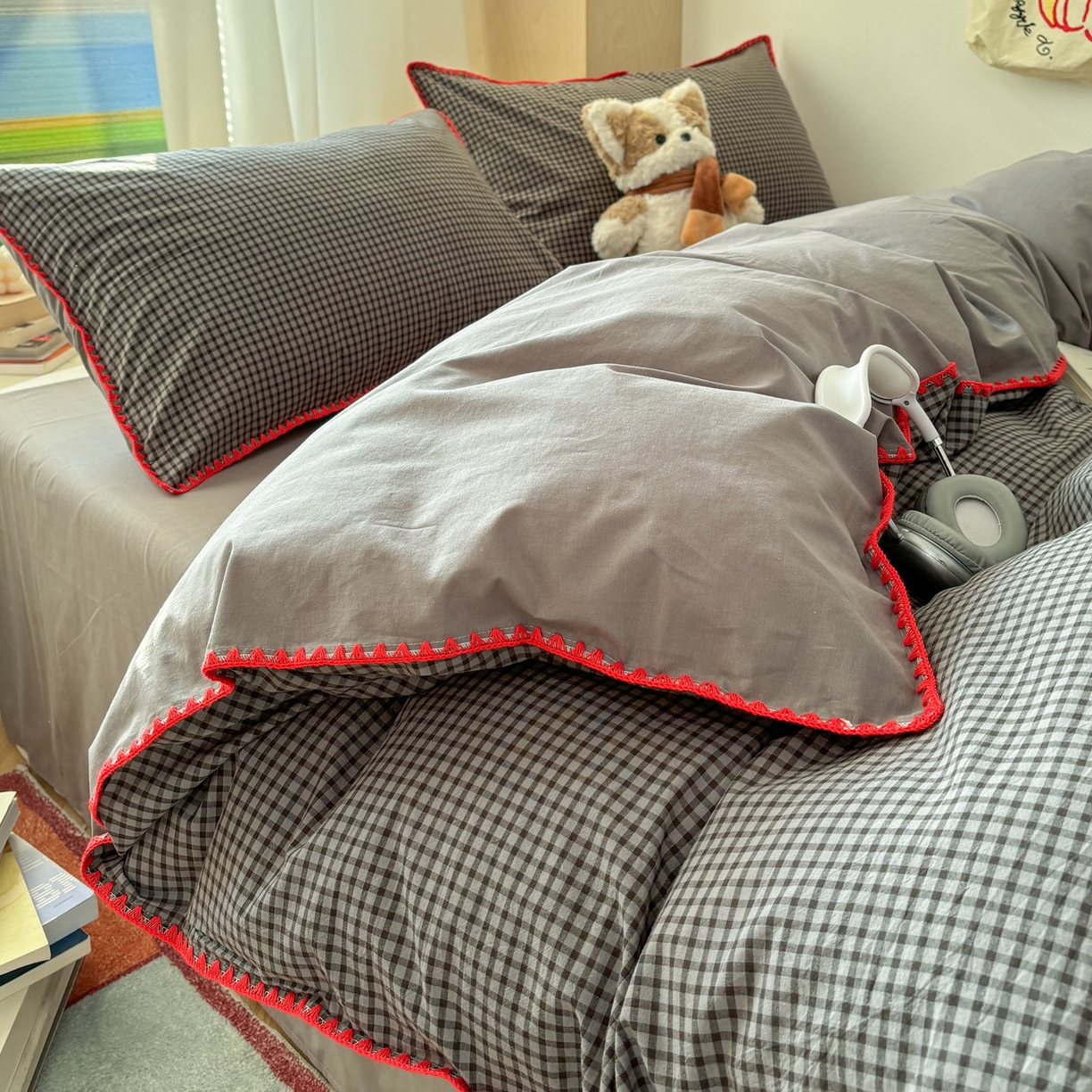 91家纺网 家纺一手货源 找家纺 （总）雅居纺家纺 2026新款全棉色织水洗棉贝壳边四件套