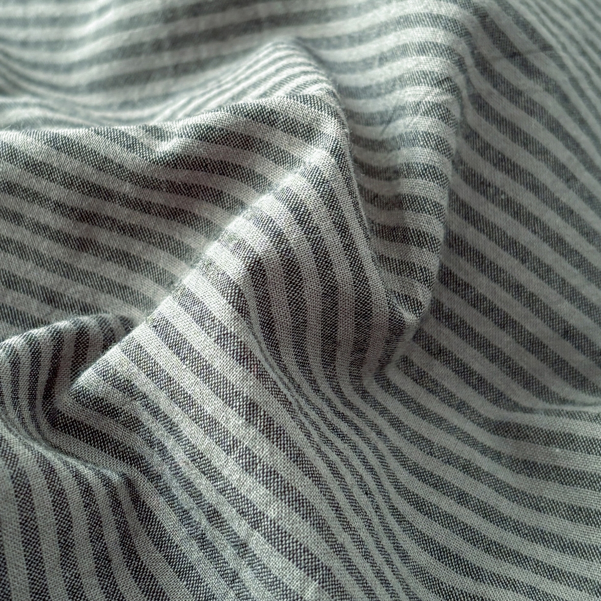 91家纺网 家纺一手货源 找家纺 雅居纺家纺 2026新款全棉色织水洗棉贝壳边四件套 贝壳边-深灰密条