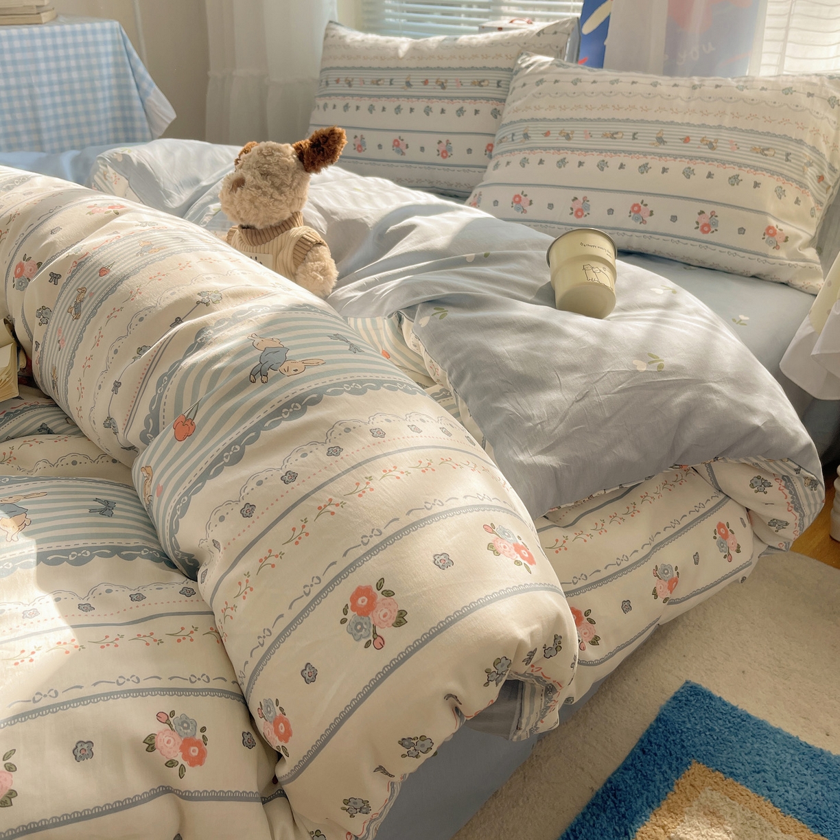 91家纺网 家纺一手货源 找家纺 （总）雅居纺家纺 2026新款全棉小清新印花四件套